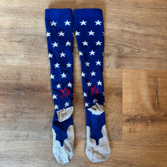Sparkle Athletic PRO Compression Royal Blue Star Compression Socks “Be Awesome” - Picture 2 of 4
